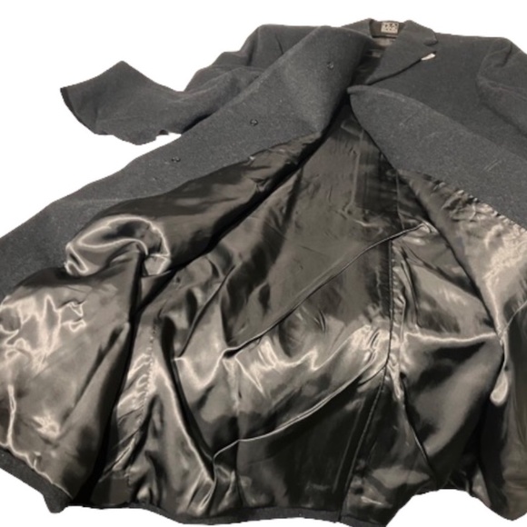 Jos A Bank Dark Grey Merino Wool Mans Executive Over Top Coat Dress 40reg - Picture 7 of 12